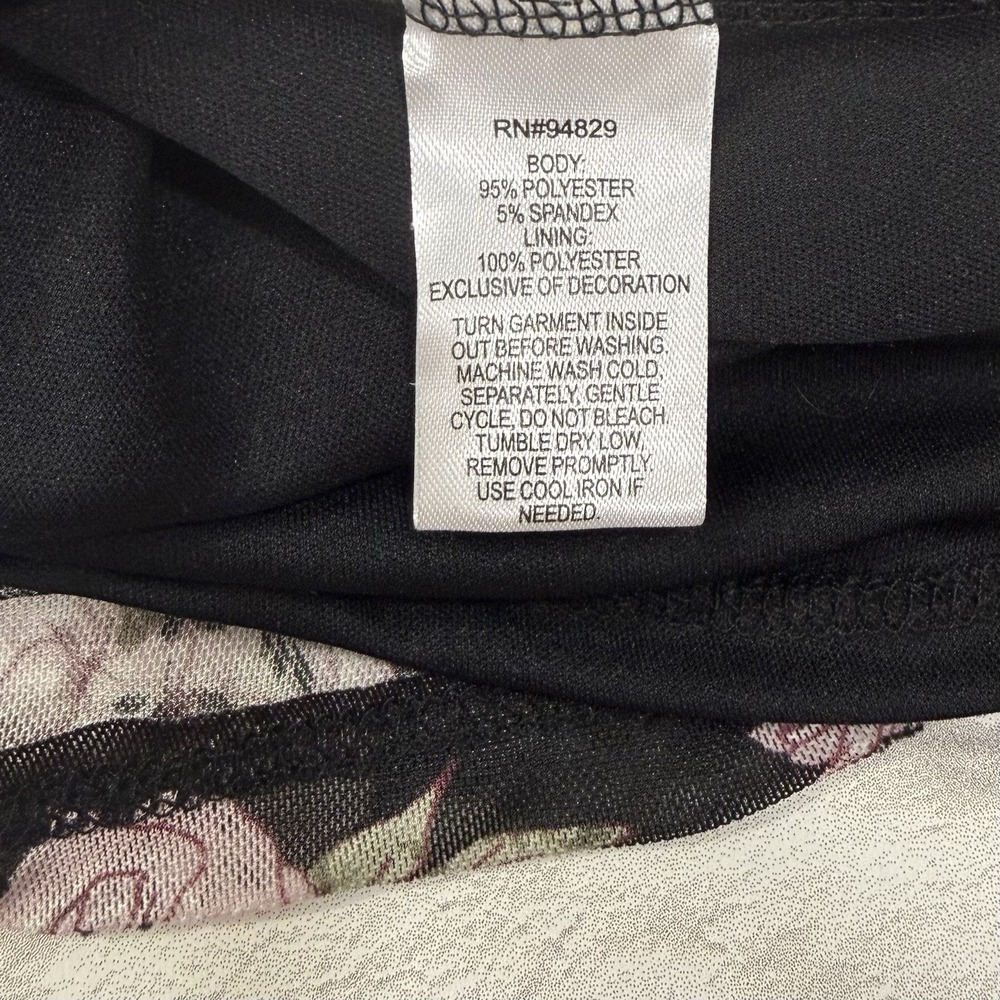 Planet Heart Y2K Black Floral Babydoll Slip Dress Sz Small Romantic Velvet Trim - Picture 10 of 15
